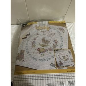 Bucilla 47726 Sweet Baby Crib Cover Stamped Cross Stitch Kit-34"X43"
